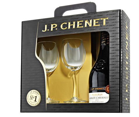 J.P. Chenet Merlot Reserve & 2 Gläser